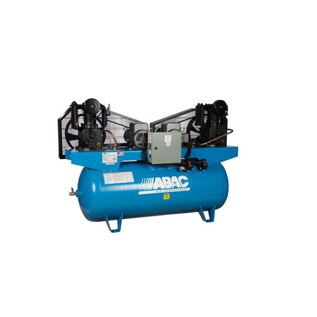 Abac 2 x 5 HP 460 Volt Three Phase Two Stage 120 Gallon Duplex Air Compressor AB5-43120D